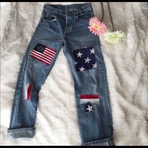 vintage Levi 701’s button fly with custom designs!